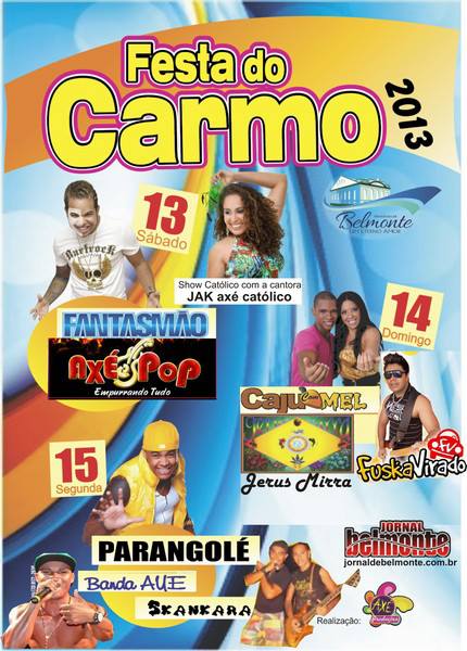 Mais atrações são incluídas na programação da Festa do Carmo 2013.