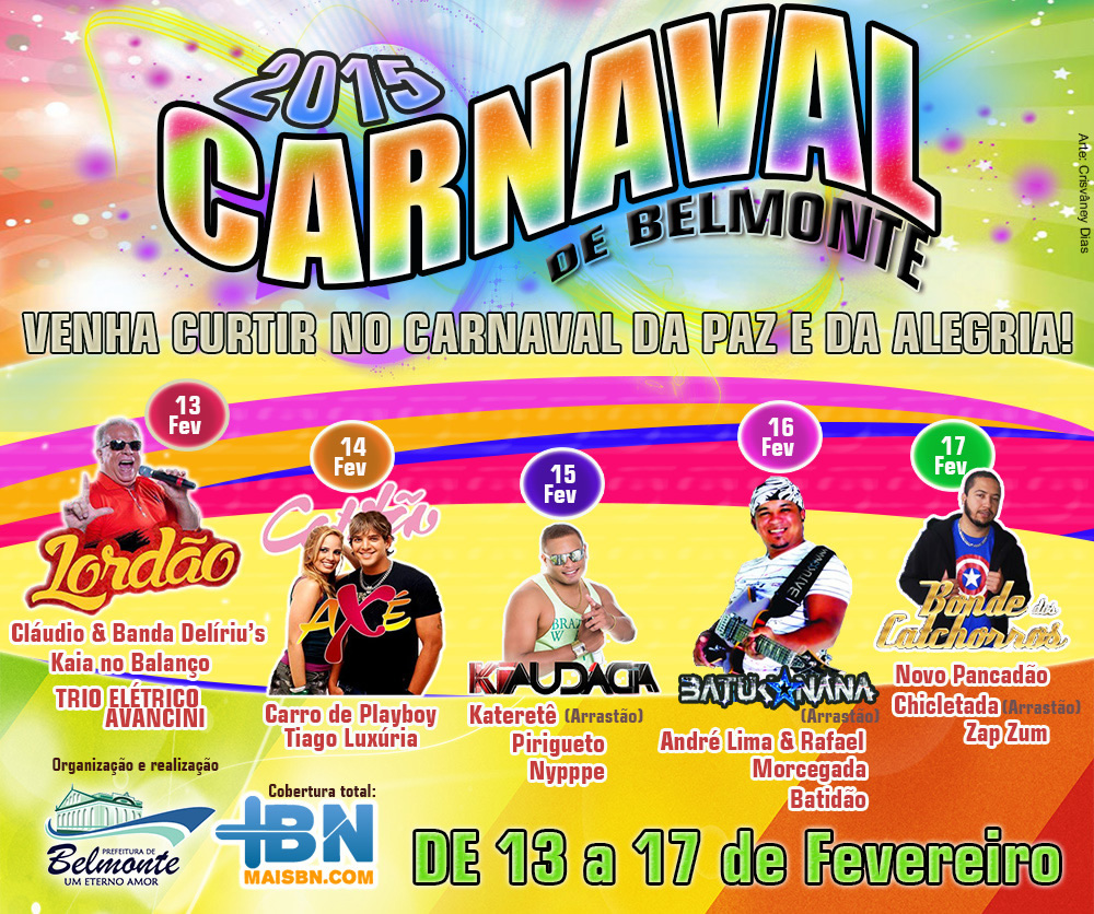 Confira a programação oficial do Carnaval de Belmonte 2015