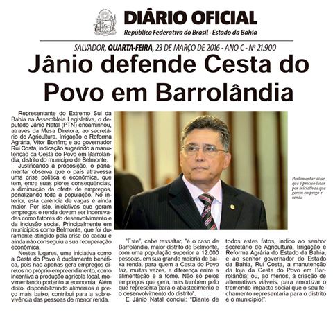 Jânio Natal defende Cesta do Povo em Barrolândia e diz que continuará atuando independente.