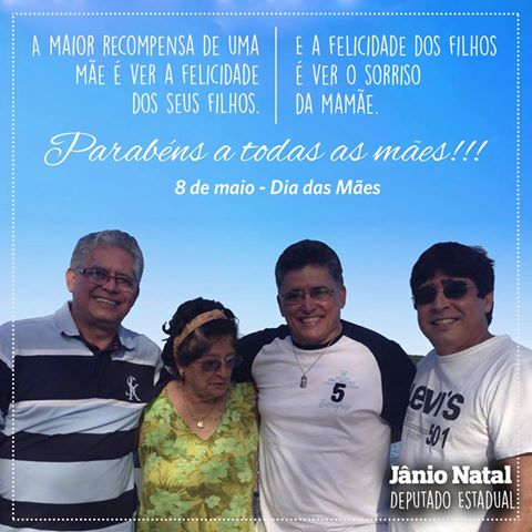 Jânio Natal e Janival fazem homenageiam Dia das Mães em redes sociais.