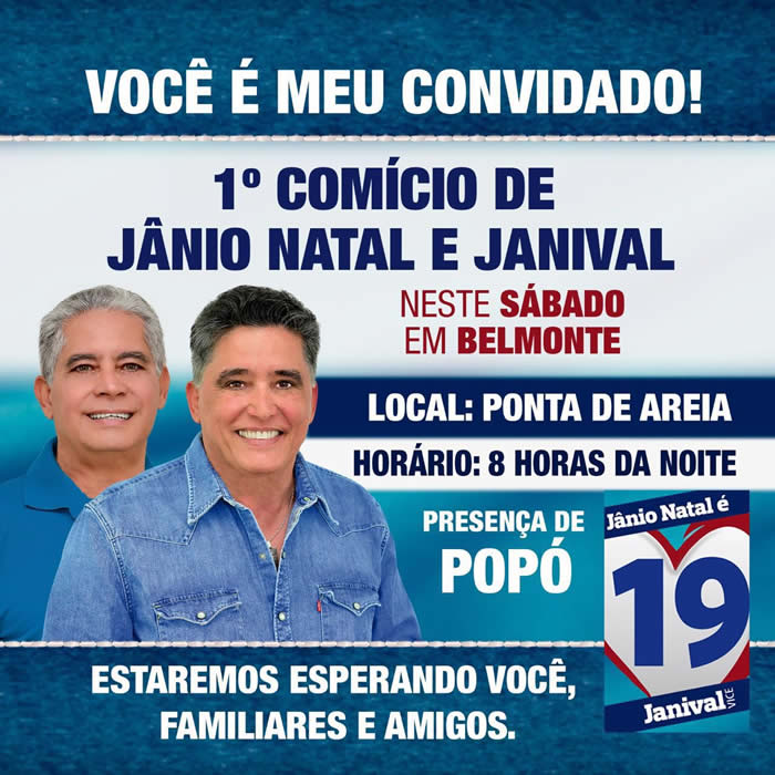 Jânio Natal e Janival realizam o seu primeiro comício em Belmonte.