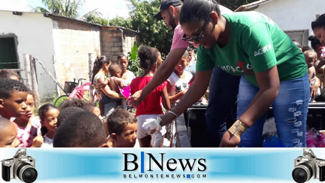 Crianças carentes do São Benedito e Biela recebem doação de 500 ovos de páscoa.