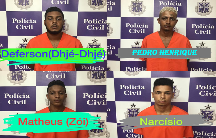 Operação da Polícia Civil prende quatro criminosos no Distrito de Barrolândia.