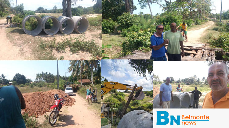 Vereador Calango visita obras de recuperação da ponte de acesso ao Sítio Nova Esperança.