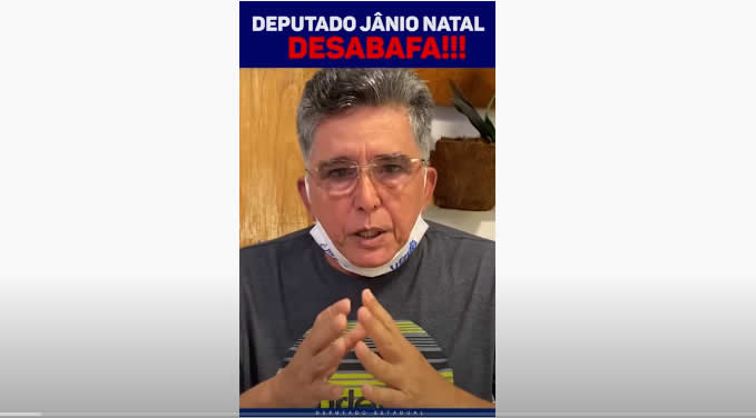 Deputado Jânio Natal grava vídeo criticando Secretário Estadual de Saúde da Bahia.