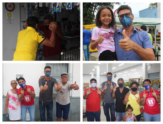 Bebeto e Flavielle visitam áreas comerciais de Belmonte e Barrolândia.